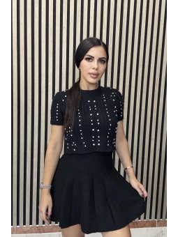 FALDA MINI PUNTO NEGRA T.ÚNICA