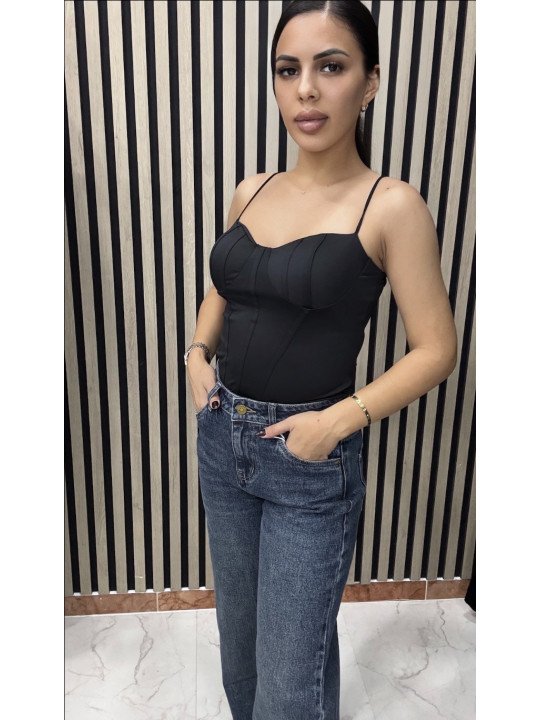 TOP TIRANTES ESTILO CORSÉ NEGRO T.ÚNICA