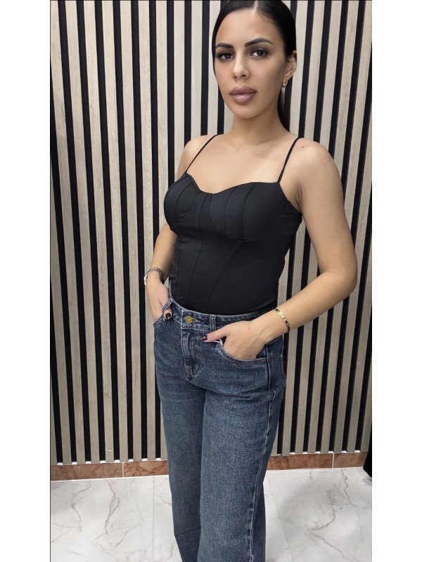 TOP TIRANTES ESTILO CORSÉ NEGRO T.ÚNICA