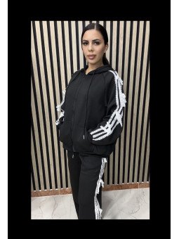 CONJUNTO CHÁNDAL LAZOS NEGRO T.ÚNICA