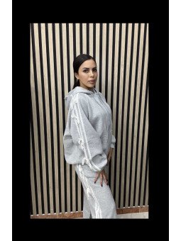 CONJUNTO CHÁNDAL LAZOS GRIS T.ÚNICA