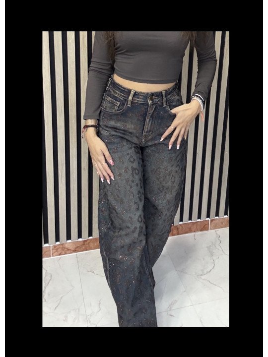 PANTALÓN VAQUERO ANIMAL PRINT BALLON FIT