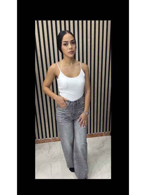 PANTALÓN VAQUERO BRILLO GRIS