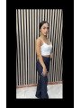 PANTALÓN VAQUERO OSCURO PUSH UP PATA ANCHA